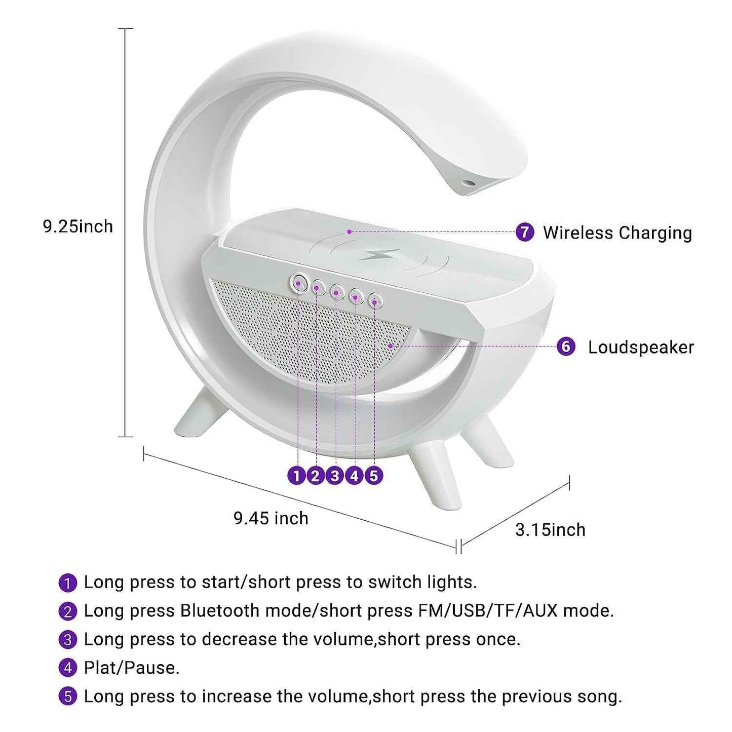 Intel Smart Glow® – Wireless Charger & BlueTooth Speaker - Elite Bazaar