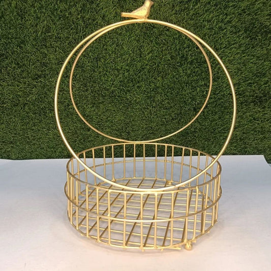 Golden Round Basket - Elite Bazaar