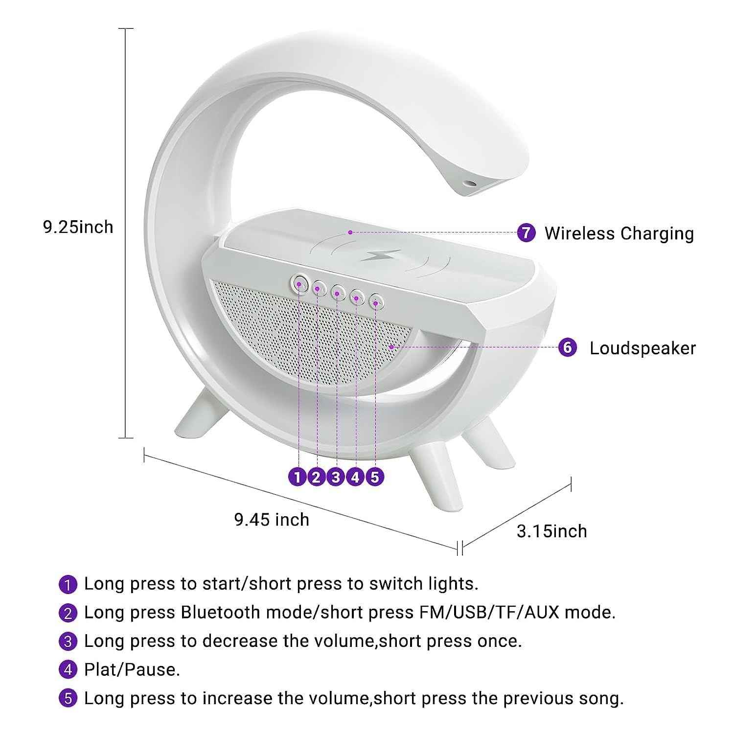 Intel Smart Glow® – Wireless Charger & BlueTooth Speaker - Elite Bazaar
