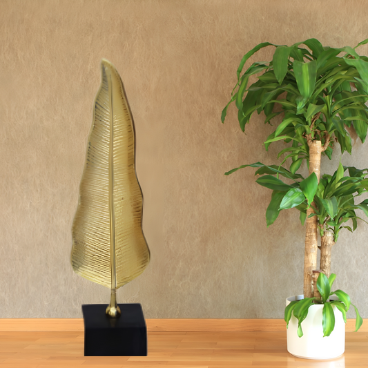 Gold-Plated Leaf Showpiece - Elite Bazaar