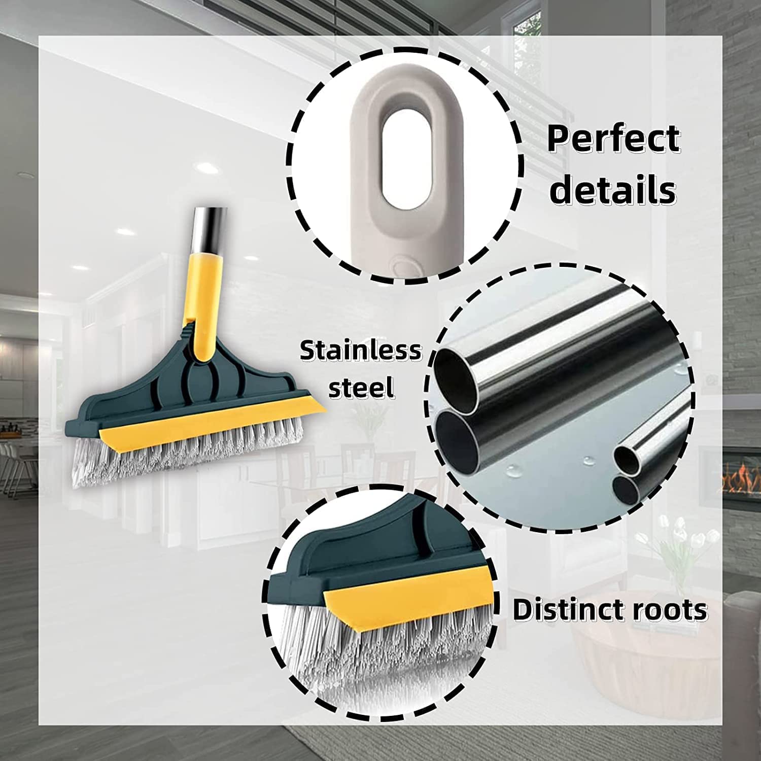 Magnus 3 In 1 Long Handle Tile Bristle Brush - Elite Bazaar