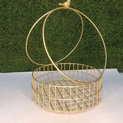 Golden Round Basket - Elite Bazaar