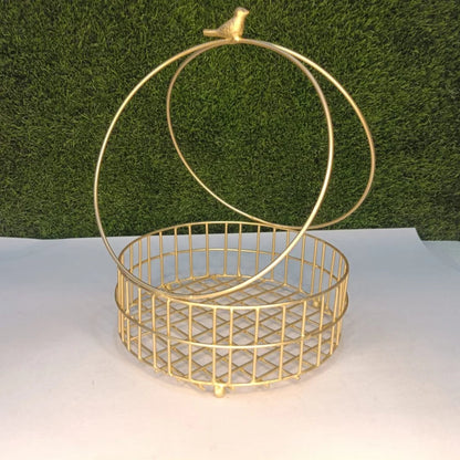 Golden Round Basket - Elite Bazaar